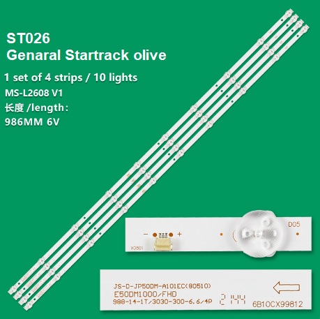 بک لایت مرغوب استارتراک  50 اینج مدل ST-50D-NJ1200 شامل 4 شاخه ده ال ای دی st026
